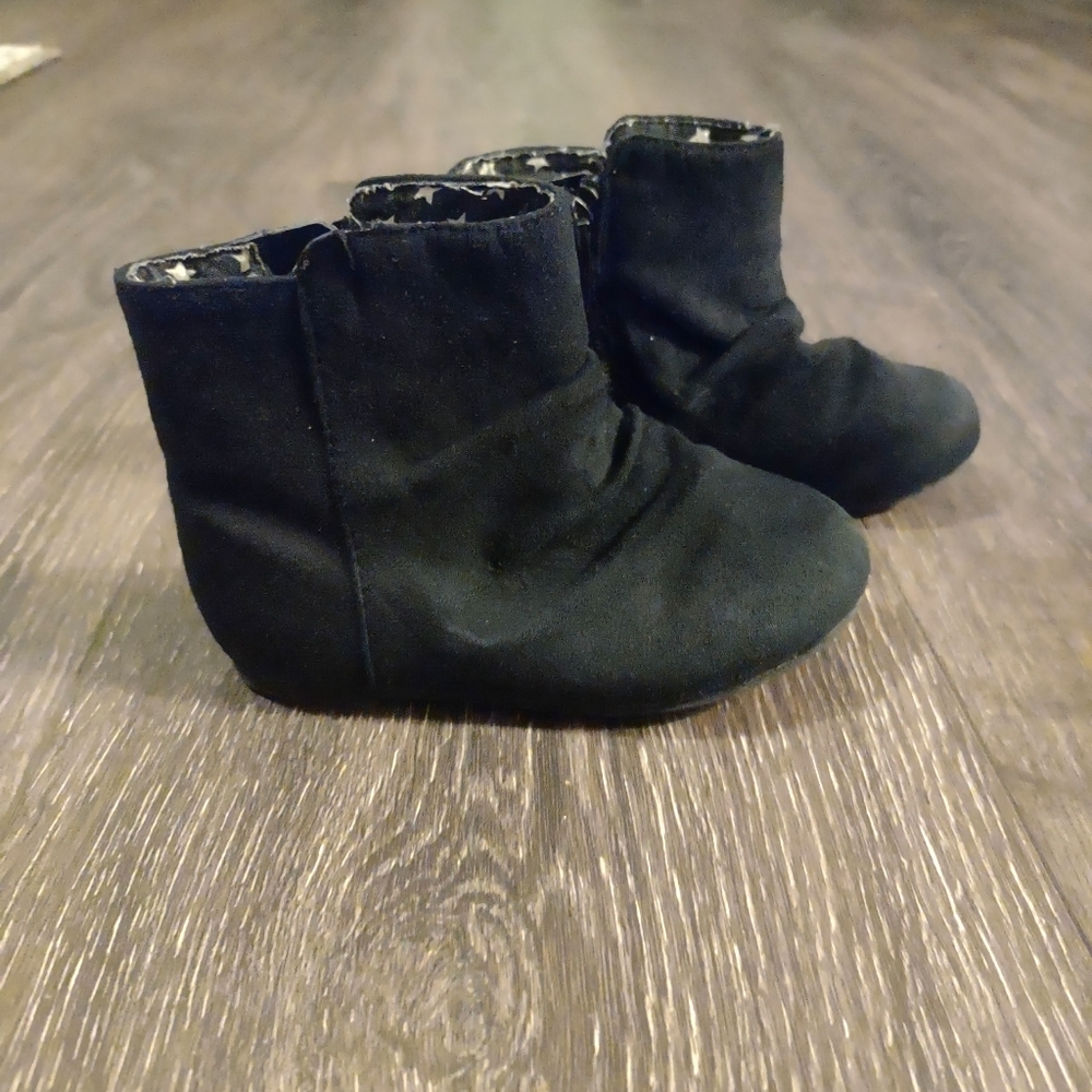 Black toddler booties